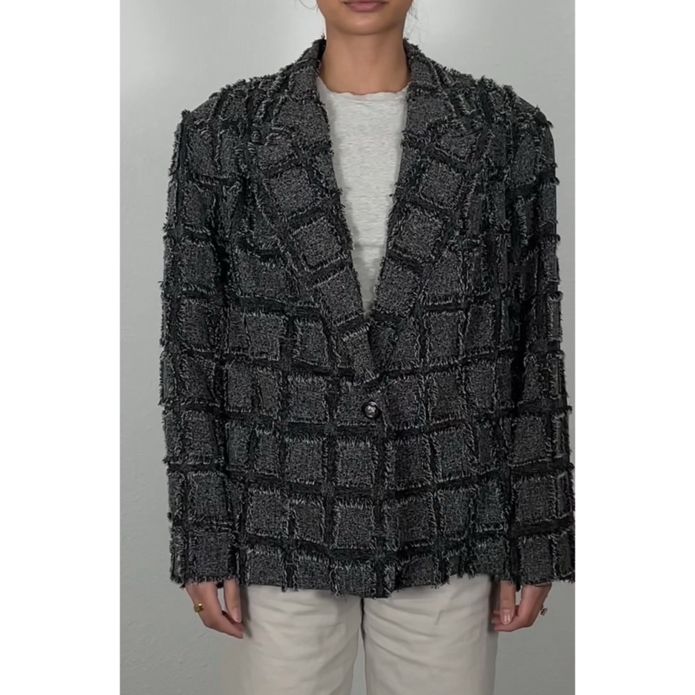 Vintage Jonathan Logan Textured Gray Blazer